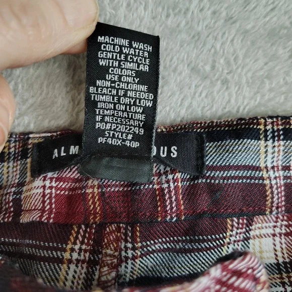 Tommy Hilfiger Plaid Wide Leg Pants - Red, White, Black - Picture 10 of 12